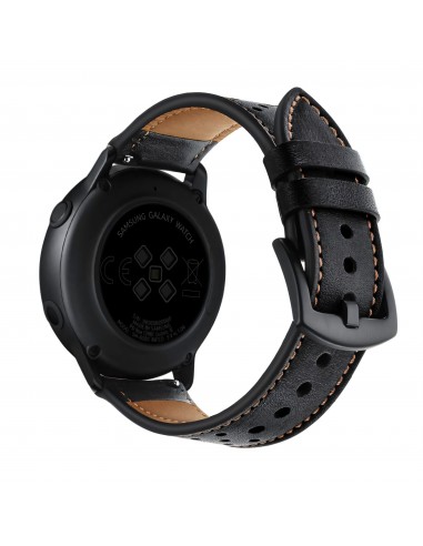 Bracelet Galaxy Watch Active 1 et 2 Top qualité Style cuir  - Noir