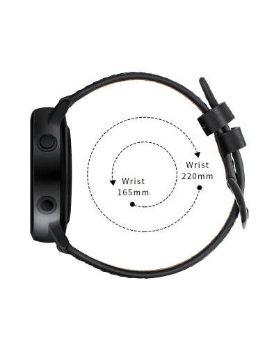 Bracelet Galaxy Watch Active 1 et 2 Top qualité Style cuir  - Noir