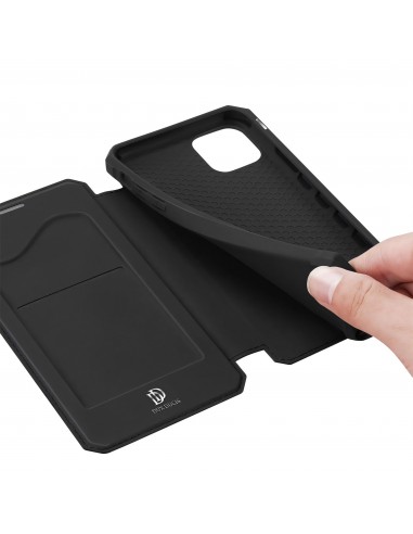 Etui de protection renforcé iPhone 12 Mini avec coque silicone intégrée et rangement carte - Noir