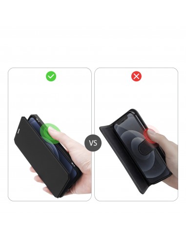 Etui de protection renforcé iPhone 12 Mini avec coque silicone intégrée et rangement carte - Noir