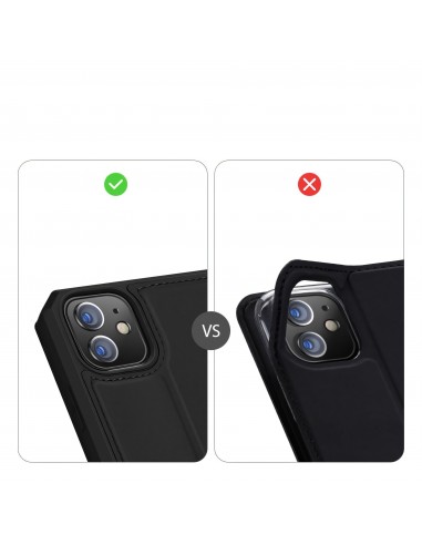 Etui de protection renforcé iPhone 12 Mini avec coque silicone intégrée et rangement carte - Noir