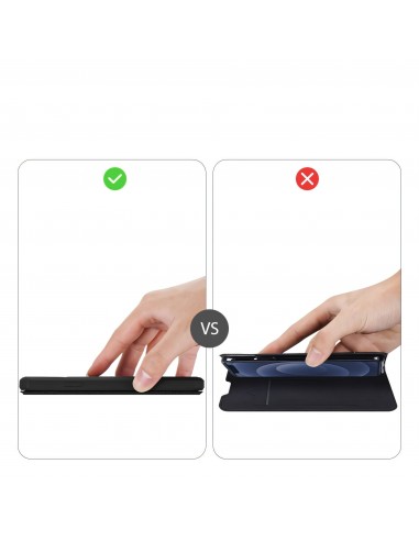 Etui de protection renforcé iPhone 12 Mini avec coque silicone intégrée et rangement carte - Noir