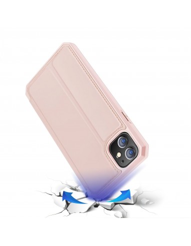 Etui de protection renforcé iPhone 12 Mini avec coque silicone intégrée et rangement carte - Rose
