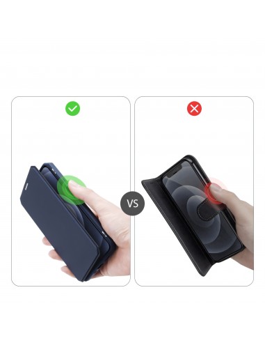 Etui de protection renforcé iPhone 12 Mini avec coque silicone intégrée et rangement carte - Bleu