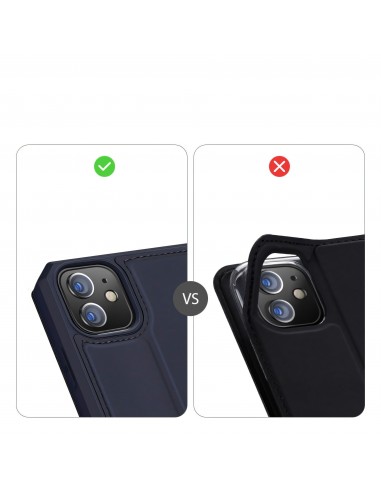 Etui de protection renforcé iPhone 12 Mini avec coque silicone intégrée et rangement carte - Bleu