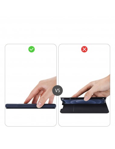 Etui de protection renforcé iPhone 12 Mini avec coque silicone intégrée et rangement carte - Bleu