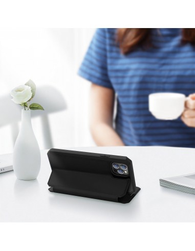 Etui de protection renforcé iPhone 12 Pro Max avec coque silicone intégrée et rangement carte - Noir