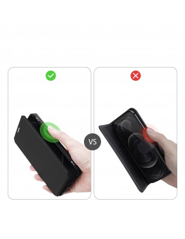 Etui de protection renforcé iPhone 12 Pro Max avec coque silicone intégrée et rangement carte - Noir