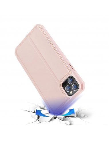 Etui de protection renforcé iPhone 12 Pro Max avec coque silicone intégrée et rangement carte - Rose