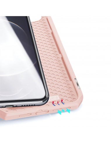 Etui de protection renforcé iPhone 12 Pro Max avec coque silicone intégrée et rangement carte - Rose
