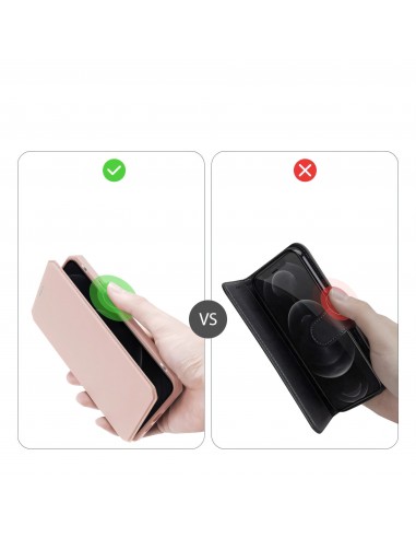 Etui de protection renforcé iPhone 12 Pro Max avec coque silicone intégrée et rangement carte - Rose