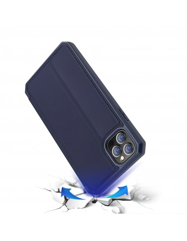 Etui de protection renforcé iPhone 12 Pro Max avec coque silicone intégrée et rangement carte - Bleu foncé