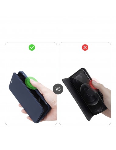 Etui de protection renforcé iPhone 12 Pro Max avec coque silicone intégrée et rangement carte - Bleu foncé