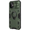 Coque silicone iPhone 12 Mini renforcée avec anneau et avec protection caméra coulissant NILLKIN - Vert