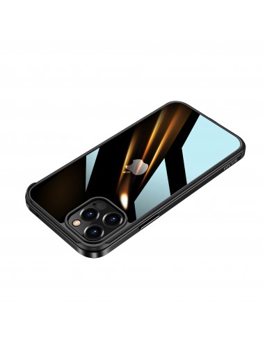 Coque silicone iPhone 12 mini avec contour métallique SULADA - Noir