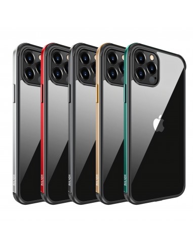 Coque silicone iPhone 12 mini avec contour métallique SULADA - Noir