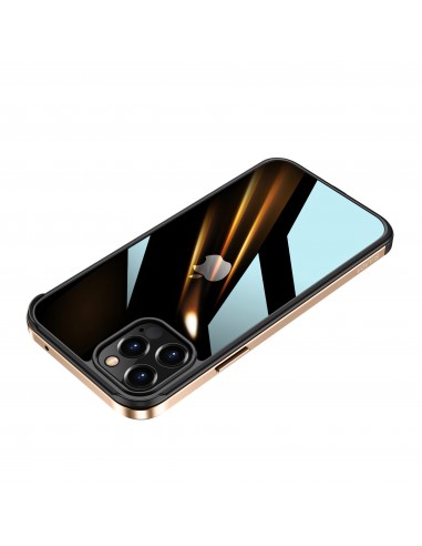Coque silicone iPhone 12 mini avec contour métallique SULADA - Rose