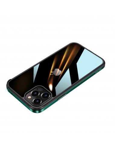 Coque silicone iPhone 12 mini avec contour métallique SULADA - Vert