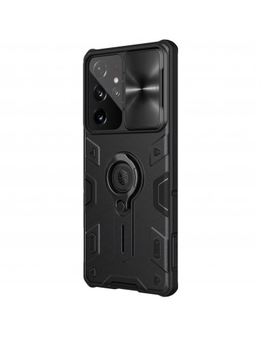 Coque antichoc Galaxy S21 Ultra avec protection camera coulissant NILLKIN - Noir