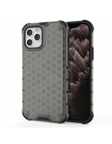 Coque antichoc iPhone 12 et 12 Pro Honeycomb - Gris