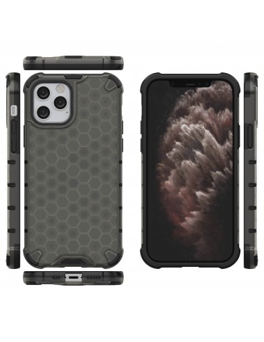 Coque antichoc iPhone 12 et 12 Pro Honeycomb - Gris