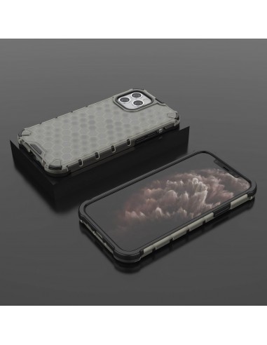 Coque antichoc iPhone 12 et 12 Pro Honeycomb - Gris