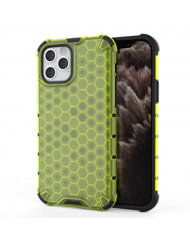 Coque antichoc iPhone 12 et 12 Pro Honeycomb - Vert