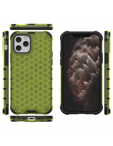 Coque antichoc iPhone 12 et 12 Pro Honeycomb - Vert