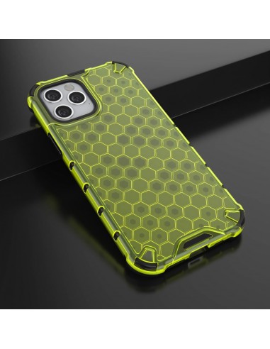 Coque antichoc iPhone 12 et 12 Pro Honeycomb - Vert