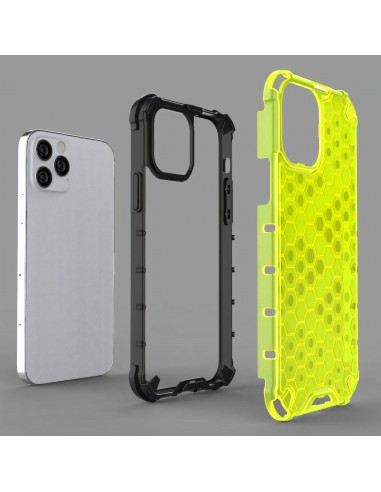 Coque antichoc iPhone 12 et 12 Pro Honeycomb - Vert