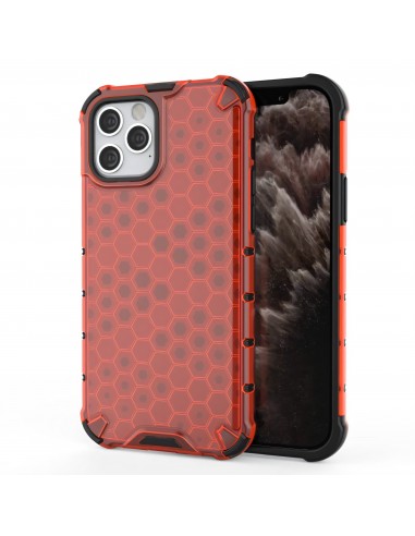 Coque antichoc iPhone 12 et 12 Pro Honeycomb - Rouge