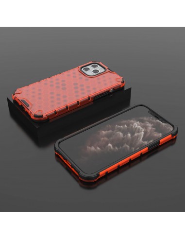 Coque antichoc iPhone 12 et 12 Pro Honeycomb - Rouge