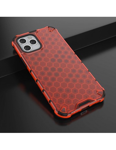 Coque antichoc iPhone 12 et 12 Pro Honeycomb - Rouge