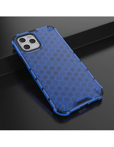 Coque antichoc iPhone 12 et 12 Pro Honeycomb - Bleu