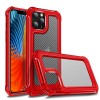 Coque antichoc iPhone 12 Pro Max Style fibre de carbone - Rouge