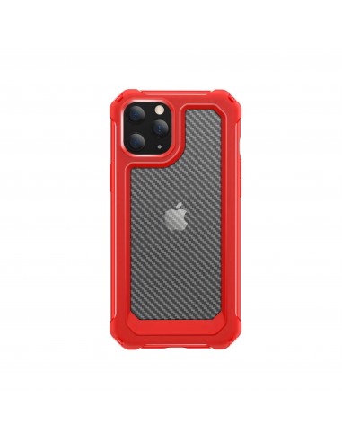Coque antichoc iPhone 12 Pro Max Style fibre de carbone - Rouge