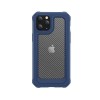 Coque antichoc iPhone 12 mini Style fibre de carbone - Bleu foncé