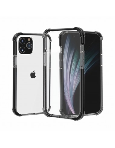Coque antichoc iPhone 12 Pro Max Transparent Hybride - Noir