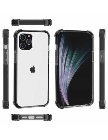 Coque antichoc iPhone 12 Pro Max Transparent Hybride - Noir