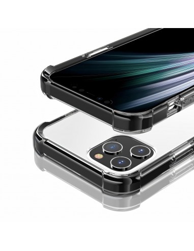 Coque antichoc iPhone 12 Pro Max Transparent Hybride - Noir