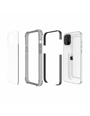 Coque antichoc iPhone 12 Pro Max Transparent Hybride - Noir