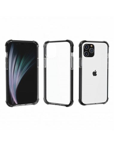 Coque antichoc iPhone 12 Pro Max Transparent Hybride - Noir