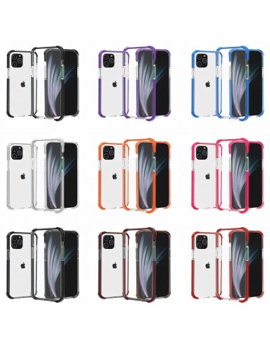 Coque antichoc iPhone 12 Pro Max Transparent Hybride - Noir