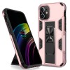 Coque antichoc iPhone 12 mini hybride avec support et partie métalllique pour aimant - Rose