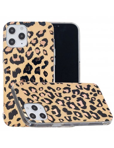 Coque silicone iPhone 12 Pro Max Fantaisie Leopard - Or