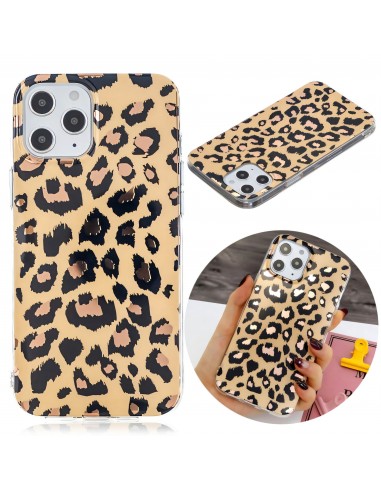 Coque silicone iPhone 12 Pro Max Fantaisie Leopard - Or