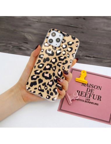 Coque silicone iPhone 12 Pro Max Fantaisie Leopard - Or