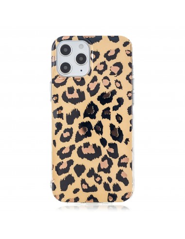 Coque silicone iPhone 12 Pro Max Fantaisie Leopard - Or