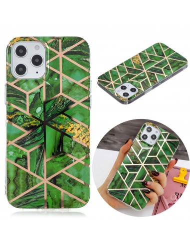 Coque silicone iPhone 12 Pro Max Fantaisie Géometrique - Vert