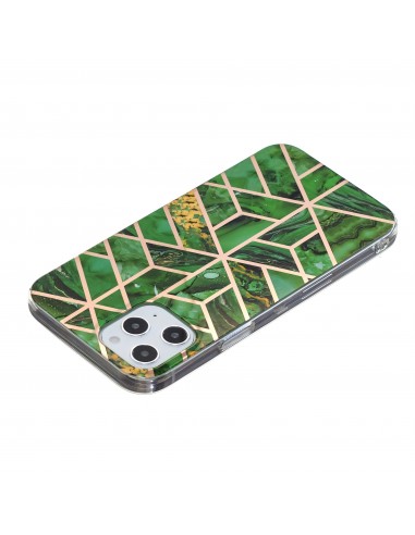 Coque silicone iPhone 12 Pro Max Fantaisie Géometrique - Vert